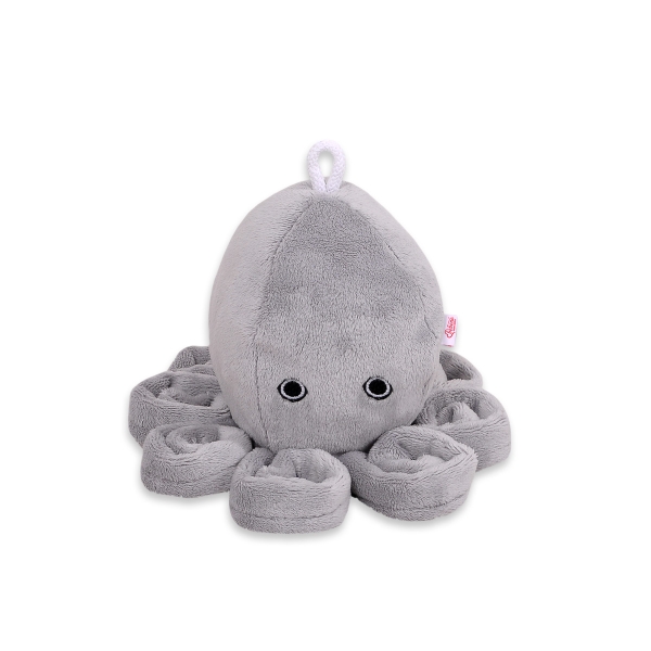 Peluche Pieuvre avec Hochet pour de Bébé Gris
