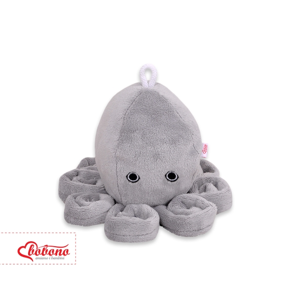 Peluche Pieuvre avec Hochet pour de Bébé Gris