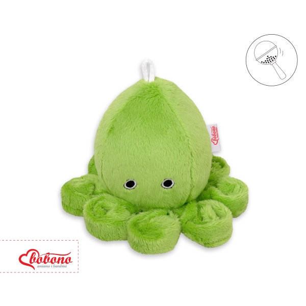 Peluche Pieuvre avec Hochet pour de Bébé Vert