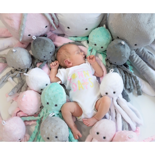 Pieuvre Câlins avec Hochet  Rose