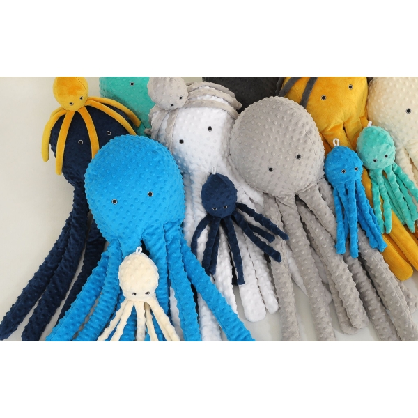 Pieuvre Câlins avec Hochet  Turquoise