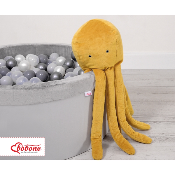 Pieuvre en Peluche avec Hochet Miel