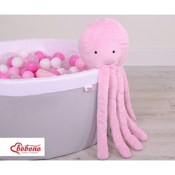 Pieuvre en Peluche avec Hochet Rose