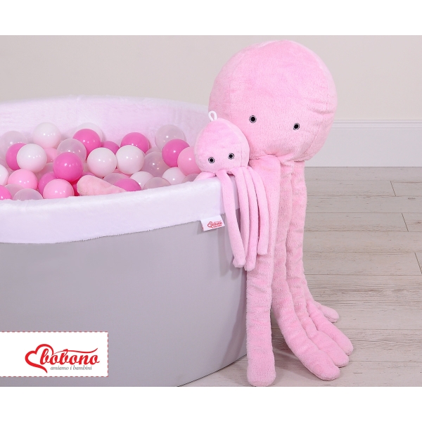 Pieuvre en Peluche avec Hochet Rose