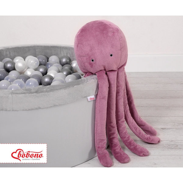 Pieuvre en Peluche avec Hochet Rose Poussiéreux