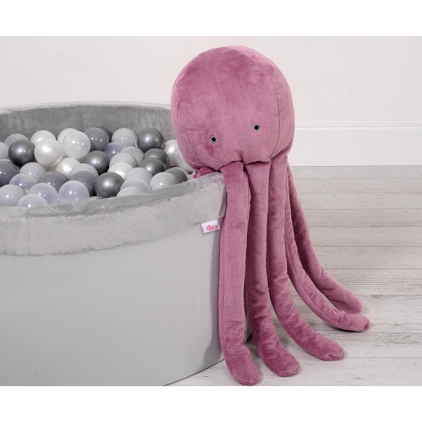 Pieuvre en Peluche avec Hochet Rose Poussiéreux