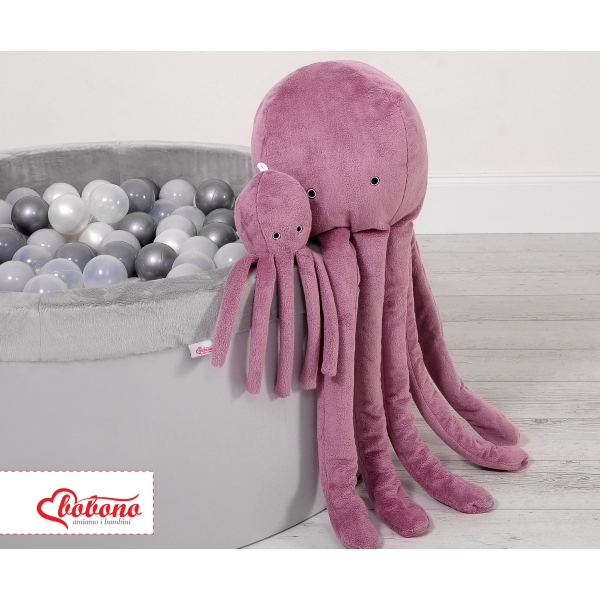 Pieuvre en Peluche avec Hochet Rose Poussiéreux