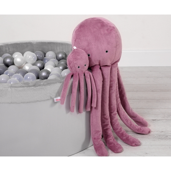 Pieuvre en Peluche avec Hochet Rose Poussiéreux