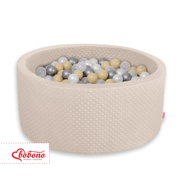 Piscine à balles Beige Minky avec balles 200pcs