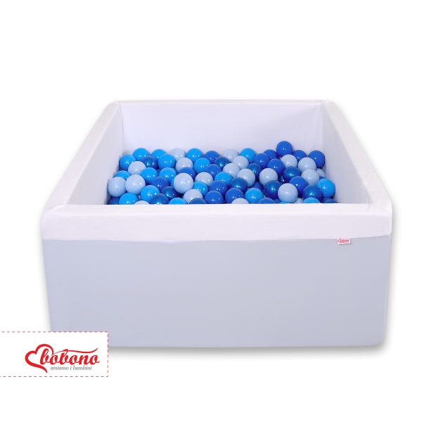 Carrée Piscine à Balles Minky 200pcs Bleu