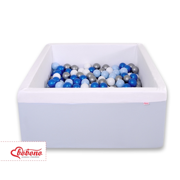 Carrée Piscine à Balles Minky 200pcs Bleu