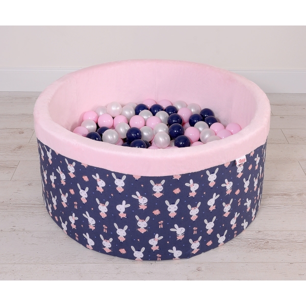 Piscine à Balles Minky 200pcs Bleu Lapins