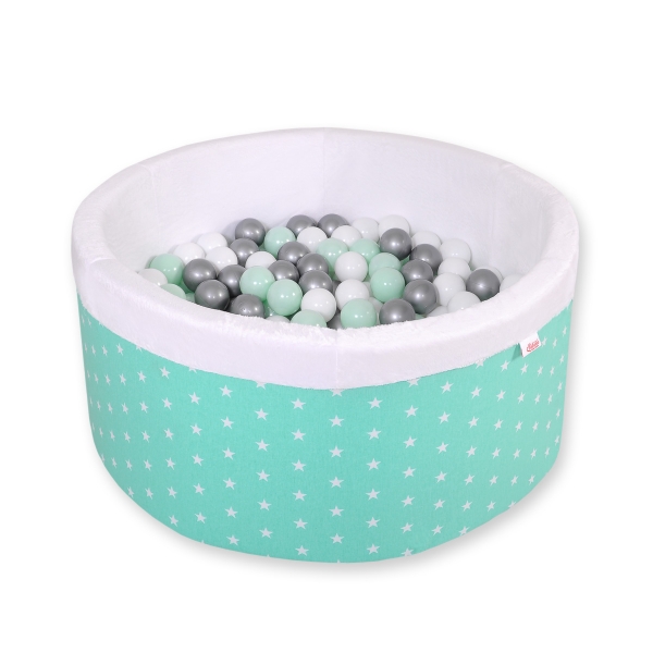Piscine à Balles Minky 200pcs Menthe à Étoiles