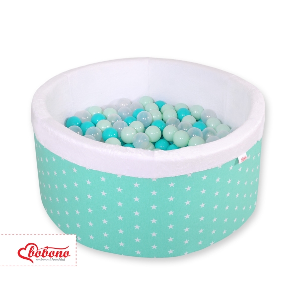 Piscine à Balles Minky 200pcs Menthe à Étoiles