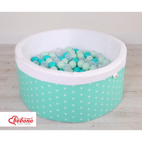 Piscine à Balles Minky 200pcs Menthe à Étoiles