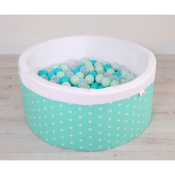 Piscine à Balles Minky 200pcs Menthe à Étoiles