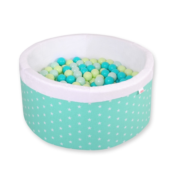 Piscine à Balles Minky 200pcs Menthe à Étoiles