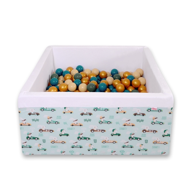 Carrée Piscine à Balles Minky 200pcs Menthe