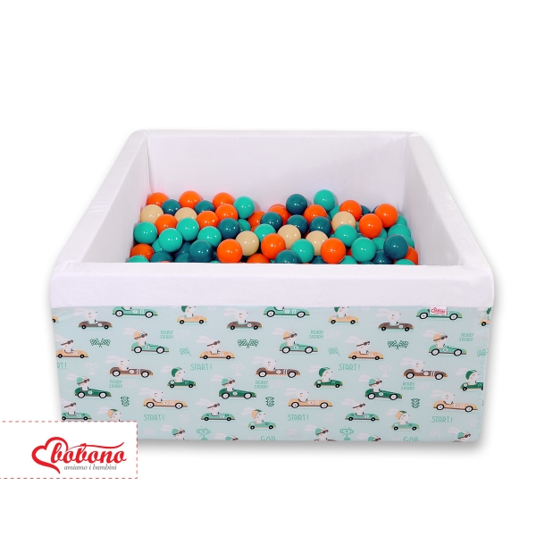 Carrée Piscine à Balles Minky 200pcs Menthe