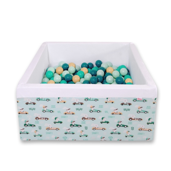Carrée Piscine à Balles Minky 200pcs Menthe