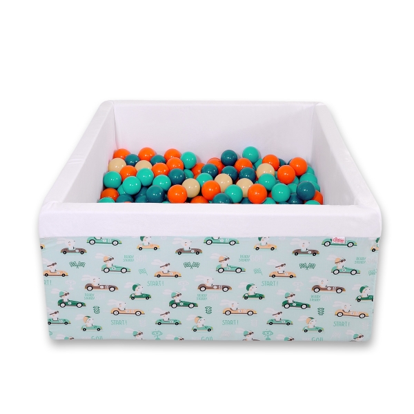 Carrée Piscine à Balles Minky 200pcs Menthe