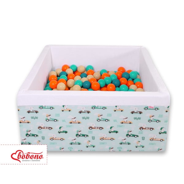 Carrée Piscine à Balles Minky 200pcs Menthe