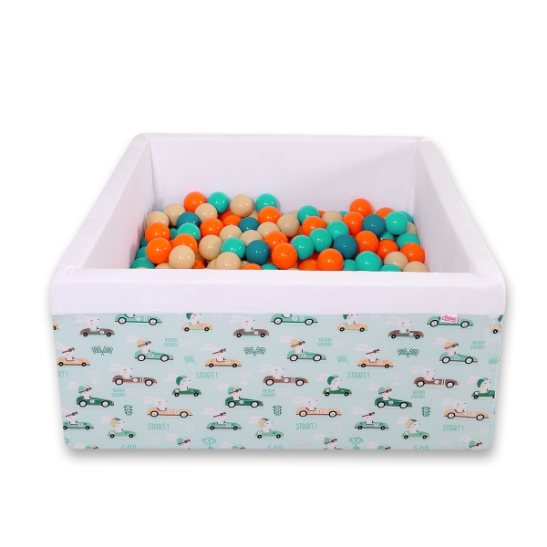 Carrée Piscine à Balles Minky 200pcs Menthe