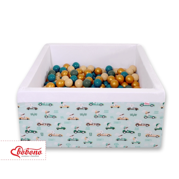 Carrée Piscine à Balles Minky 200pcs Menthe