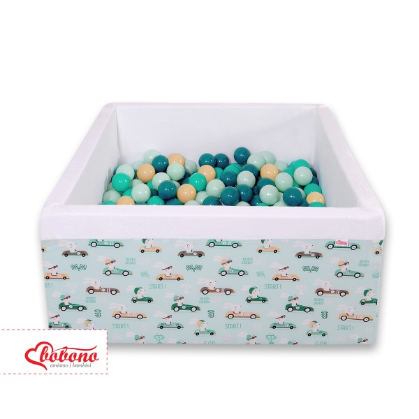 Carrée Piscine à Balles Minky 200pcs Menthe