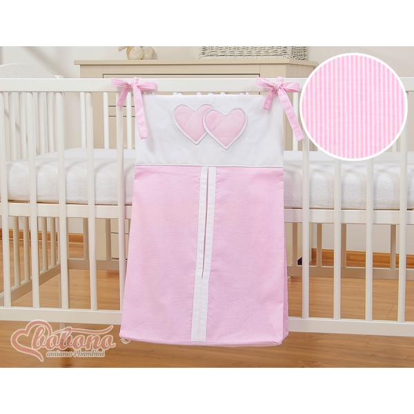 Pochette de Rangement pour Couche Rose Rayures Cœurs