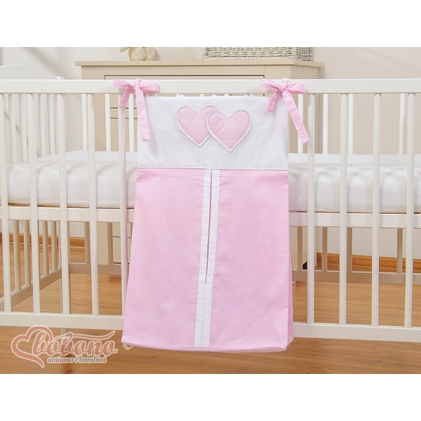 Pochette de Rangement pour Couche Rose Rayures Cœurs