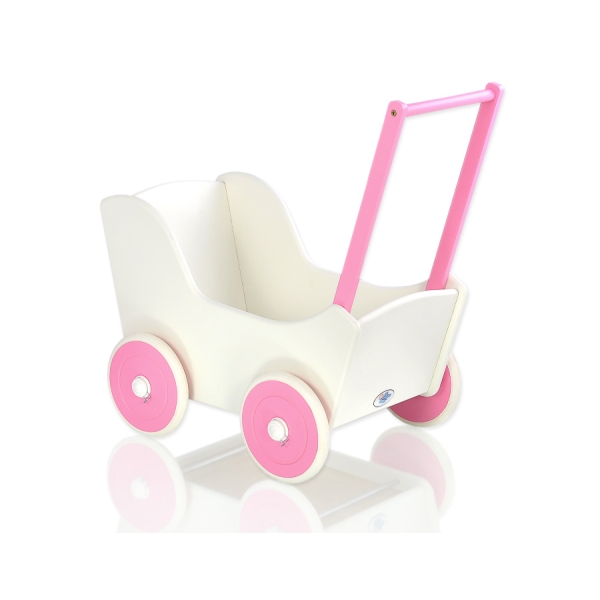 Poussette de Poupée en Bois  Blanc
