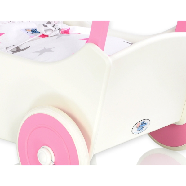 Poussette de Poupée en Bois  Blanc