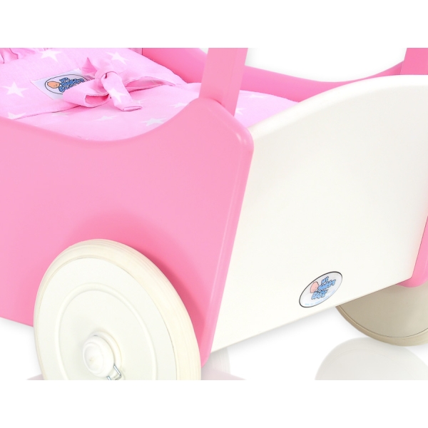 Poussette de Poupée en Bois  Blanc