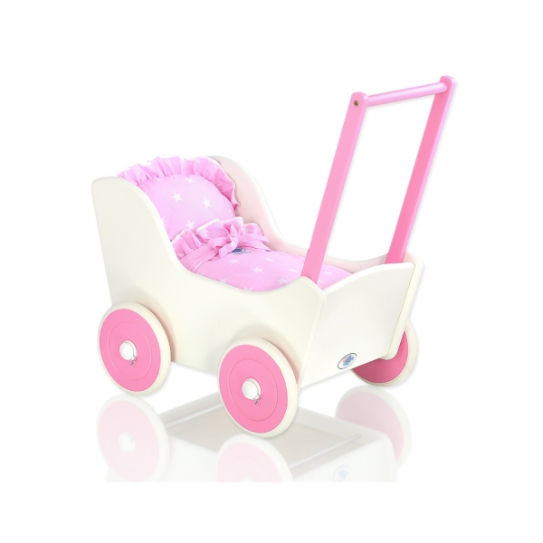 Poussette de Poupée en Bois  Blanc