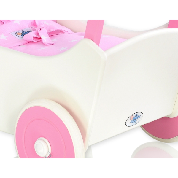 Poussette de Poupée en Bois  Blanc