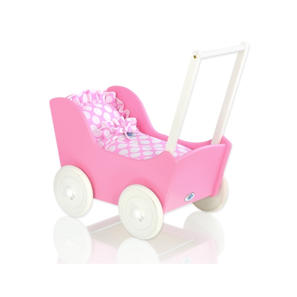 Poussette de Poupée en Bois  Blanc