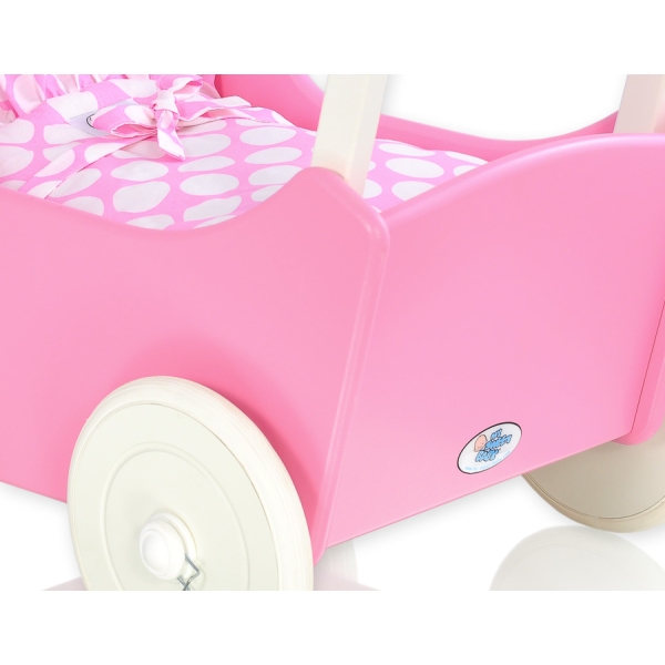 Poussette de Poupée en Bois  Blanc