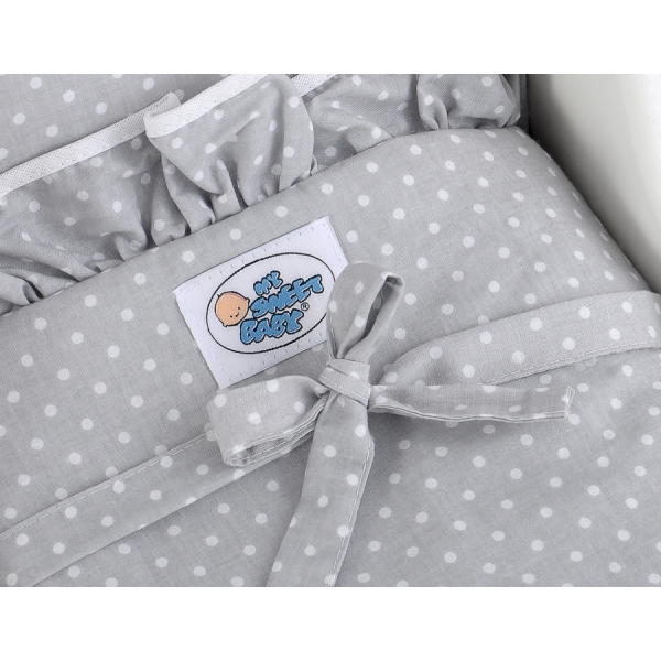 Poussette de Poupée en Bois  Blanc Gris