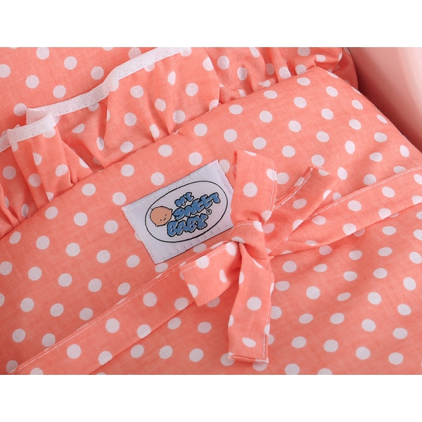 Poussette de Poupée en Bois  Blanc Rose Poudré
