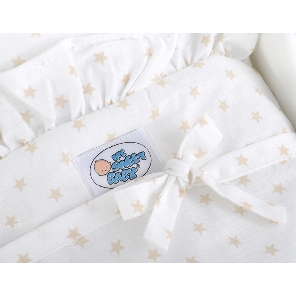 Poussette de Poupée en Bois  Crème Blanc