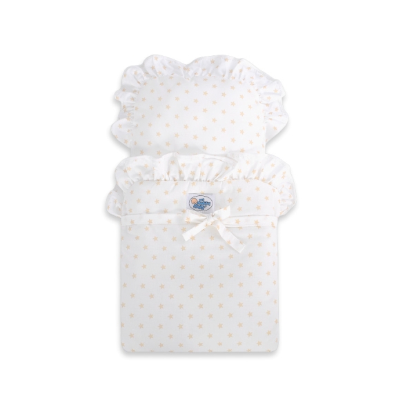 Poussette de Poupée en Bois  Crème Blanc