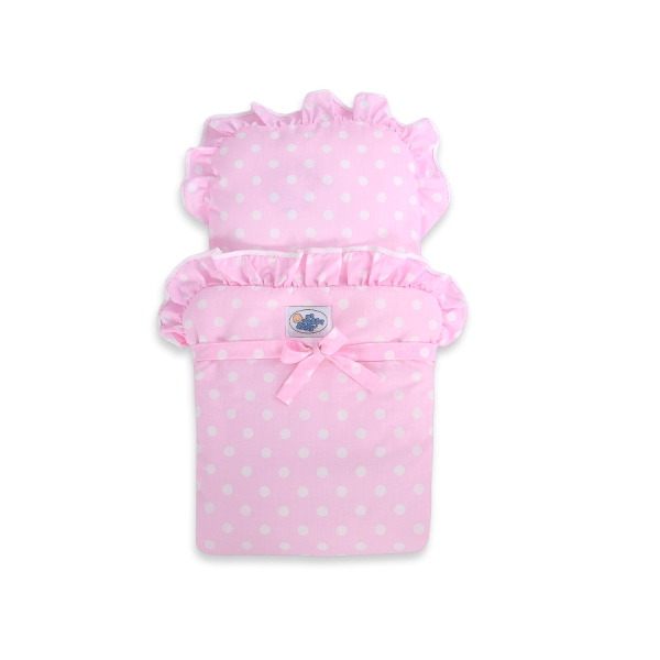 Poussette de Poupée en Bois  Rose Blanc