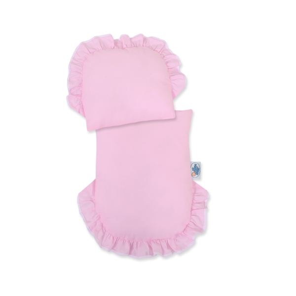 Poussettes de Poupée en Osier Naturel Rose