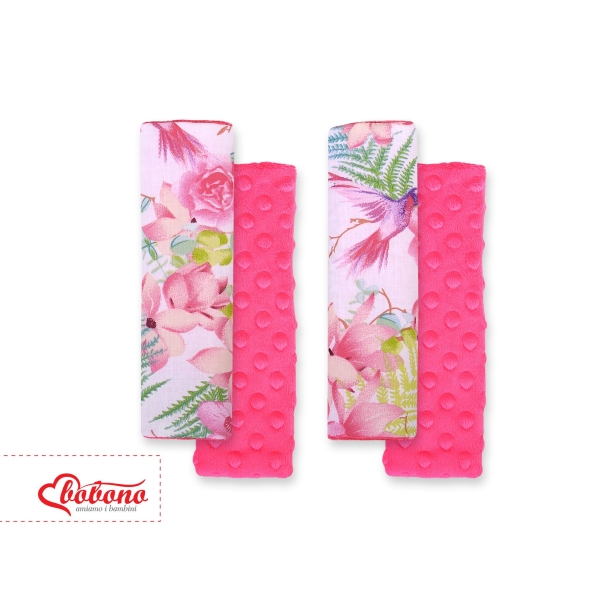 Protège Ceinture de Sécurité Enfant Rose Fleurs