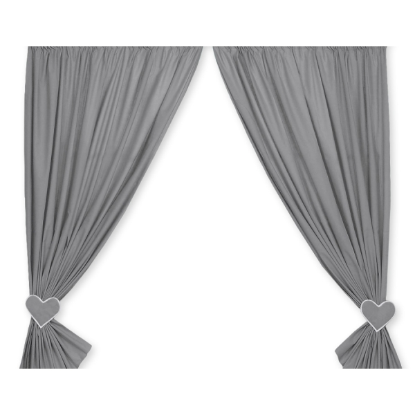 Rideaux pour Chambre de Bébé Anthracite Cœurs