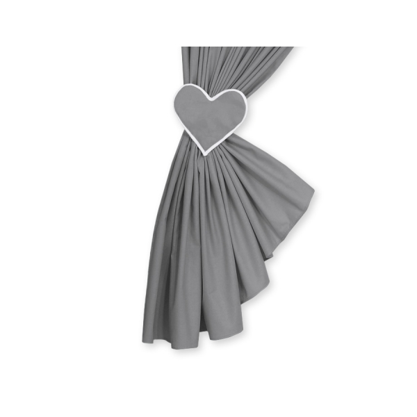 Rideaux pour Chambre de Bébé Anthracite Cœurs