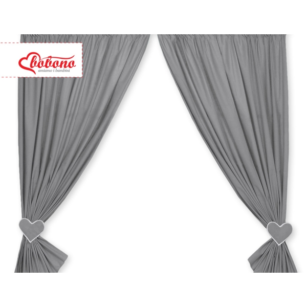 Rideaux pour Chambre de Bébé Anthracite Cœurs