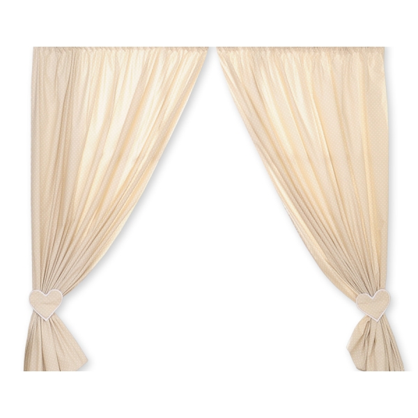 Rideaux pour Chambre de Bébé Beige à Pois Cœurs