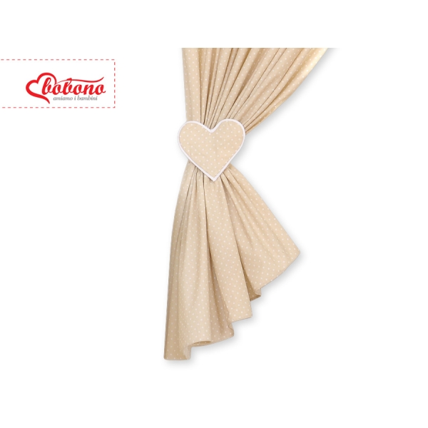 Rideaux pour Chambre de Bébé Beige à Pois Cœurs